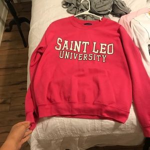 Hot pink Saint Leo University sweatshirt